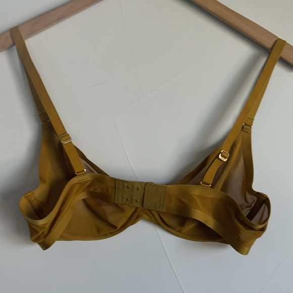 CUUP The Plunge Bra Yellow Underwire Mesh Sheer 36c - Picture 5 of 7